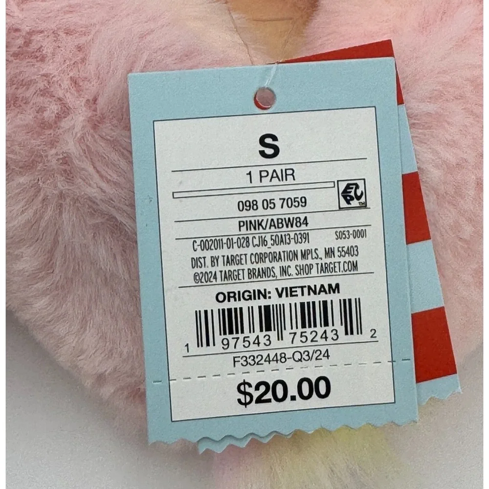 New With Tags Cat & Jack Girls Pink Unicorn Slippers Size Small 13-1 NIB Kids